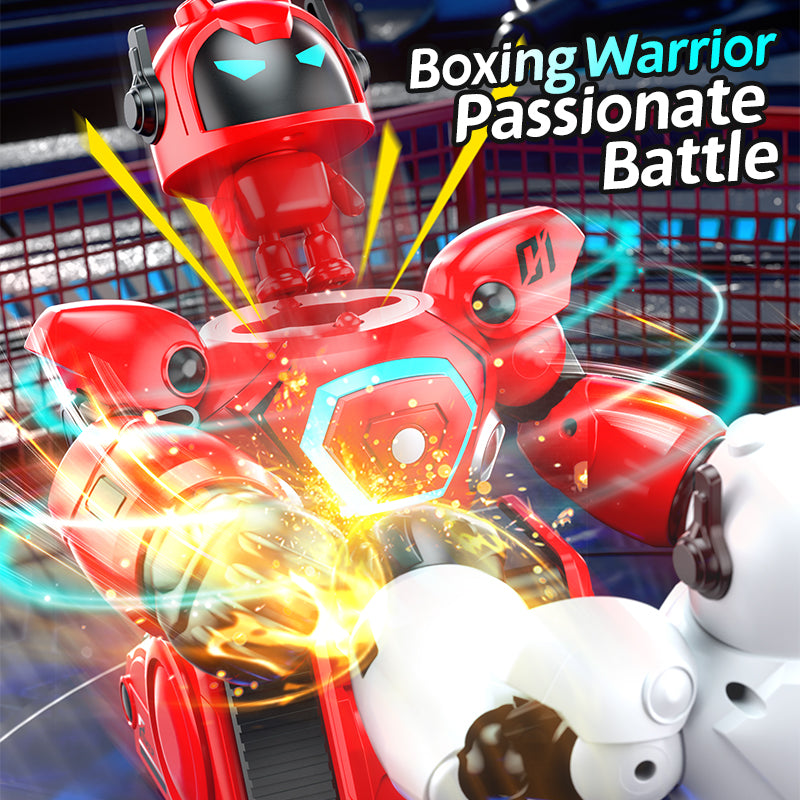 Load image into Gallery viewer, 2.4G RC Battle Robot for Kids, Whirlwind Attack Boxing Robot with Intelligent Football Mode, One-Button Demo &amp; LED Lights, Interactive Remote Control Toy with Modular Battery
