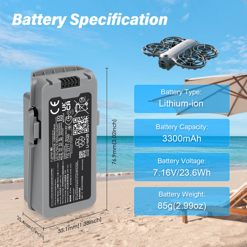 Load image into Gallery viewer, Neo 2 Intelligent Flight Battery 7.16V 3300mAh Upgrade High Capacity Replacement Battery Compatible with DJI Neo 2 Drone, Up to 25Mins Flight Time
