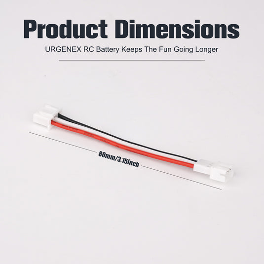 JST PH2.0 3-Pin Male to JST-XH Female 2S LiPo Battery Conversion Cable, 22AWG Silicone Wire, 8cm