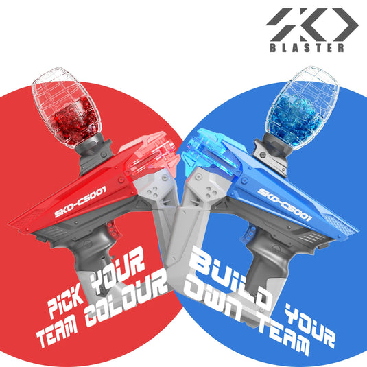 SKD CS001 Electric Water Ball Blaster Gel Splatball Electric Splatter Shooting Orbeez Toy Gun with 5000 Water Gel Beads ( Bule / Red )