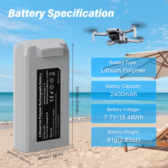 Mini 2 Series Intelligent Flight Battery 2400mAh 7.7V Replacement Battery Compatible with DJI Minin 2/Mini 2 SE/Mini 4K Up to 31Mins Flight Time