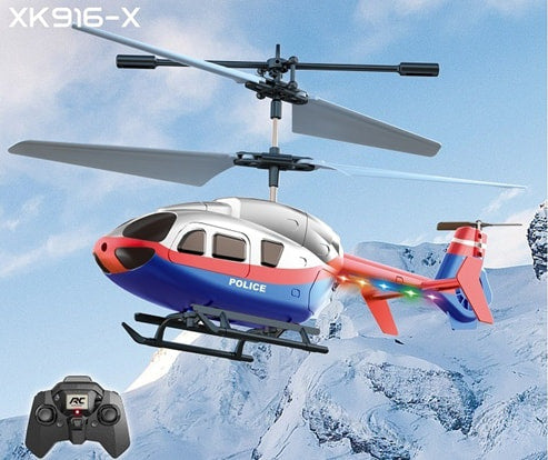 XK916X RC Helicopter, 3.5CH Remote Control Aircraft with Altitude Hold & Gyro, One-Key Take-off/Landing, Durable Indoor Toy for Kids & Beginners