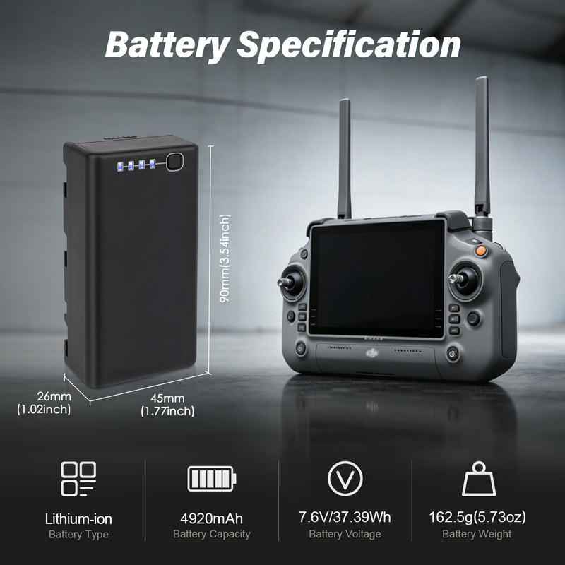 Load image into Gallery viewer, WB37 Intelligent FPV RC Battery 7.6V 4920mAh Replacement Battery Compatible with DJI RC Plus/ Cendence/ CrystalSky Monitor/ DJI Transmission &amp; D-RTK 2 Remote Controller Battery, Up to 4-5hours
