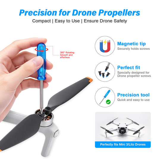 Propellers for DJI Mini 3 /Lito 1 /Lito X1 Replacement Blades, Low-Noise ,Light-Weight and Quick-Release with Screws and Magnetic Screwdriver, Drone Propeller Accessories