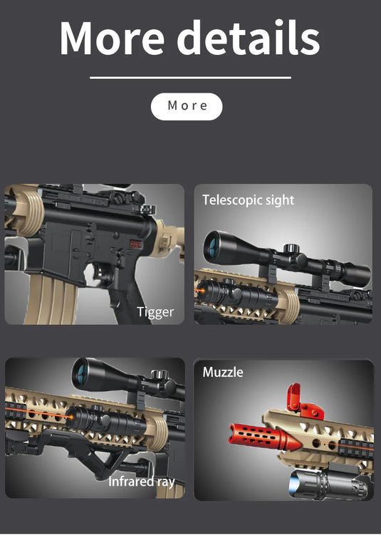 SKD Powerful Electric Automatic M4 Gel Ball Blaster Rifle Toy Gun with Eco-Friendly Splatter Ball for Outdoor Activities