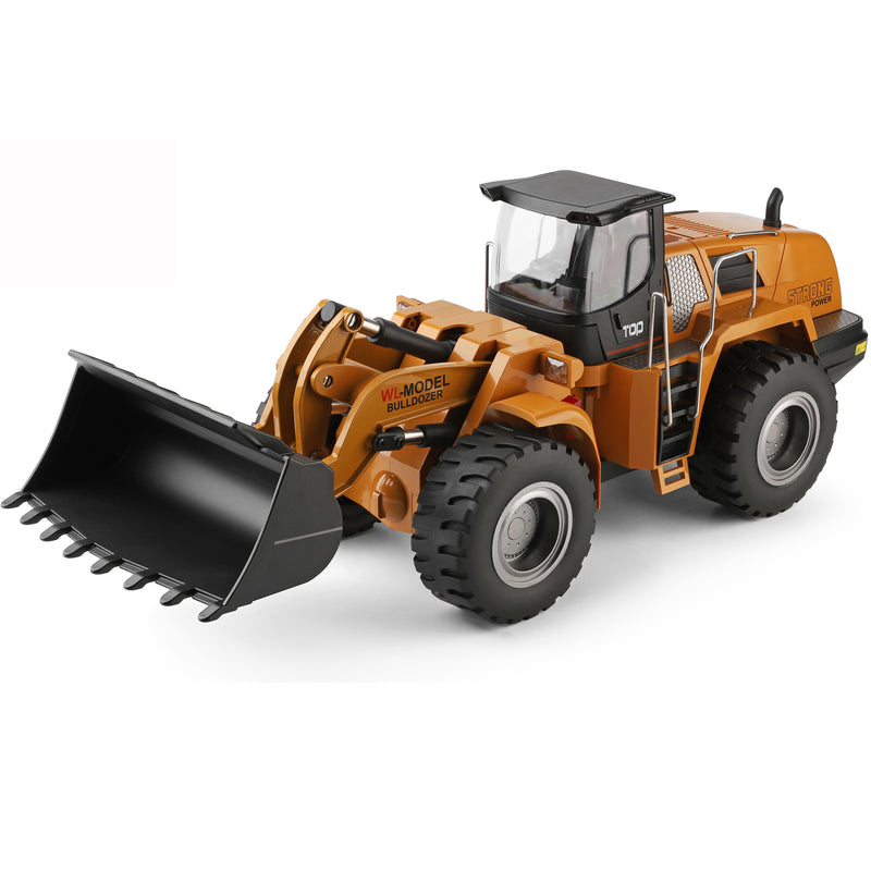Load image into Gallery viewer, WLtoys RC Bulldozer 1:14 Scale High Simulation 2.4G Independent Control Analog Hydraulic Telescopic Design with Light and Sound
