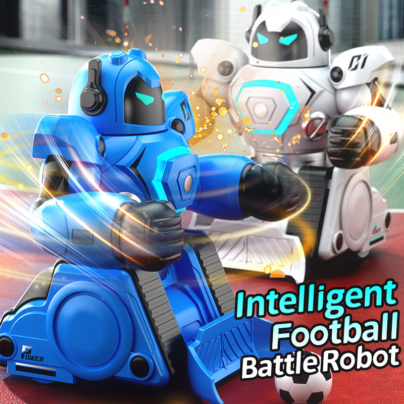 Load image into Gallery viewer, 2.4G RC Battle Robot for Kids, Whirlwind Attack Boxing Robot with Intelligent Football Mode, One-Button Demo &amp; LED Lights, Interactive Remote Control Toy with Modular Battery

