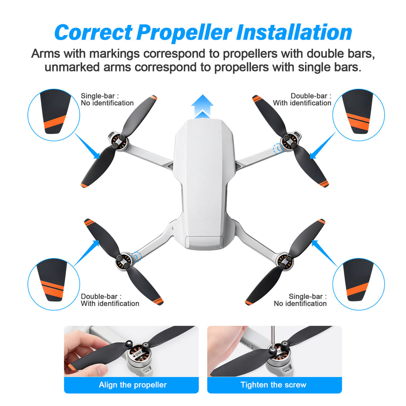 Load image into Gallery viewer, Propellers for DJI Mini 2 /SE /2SE /4K Replacement Blades, Low-Noise ,Light-Weight and Quick-Release with Screws and Magnetic Screwdriver, Drone Propeller Accessories
