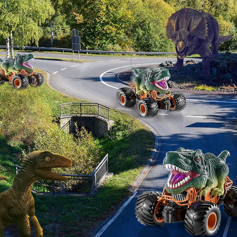 Load image into Gallery viewer, 1/20 Scale Dinosaur Monster RC Car with LED Light and Sound Mist Spray Function 2302

