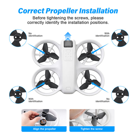 Propellers for DJI Neo Replacement Blades, Low-Noise ,Light-Weight and Quick-Release with Screws and Magnetic Screwdriver, Drone Propeller Accessories