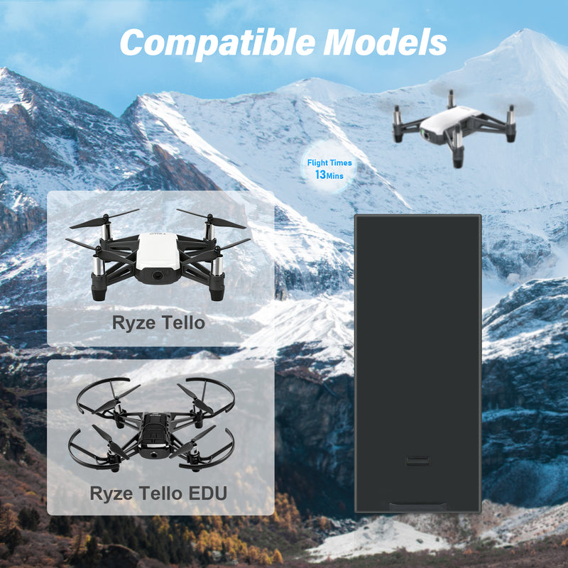 Load image into Gallery viewer, Tello Intelligent Flight Battery 3.8V 1100mAh High Voltage Replacement Battery Compatible with DJI DJI Ryze Tello/Tello EDU RC Quadcopter Drone, Up to 13 Mins Flight Time
