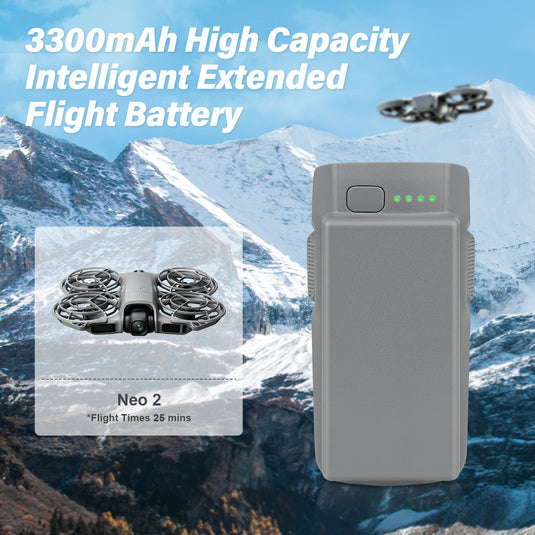Neo 2 Intelligent Flight Battery 7.16V 3300mAh Upgrade High Capacity Replacement Battery Compatible with DJI Neo 2 Drone, Up to 25Mins Flight Time