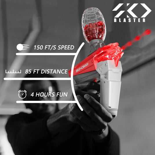 SKD CS001 Electric Water Ball Blaster Gel Splatball Electric Splatter Shooting Orbeez Toy Gun with 5000 Water Gel Beads ( Bule / Red )
