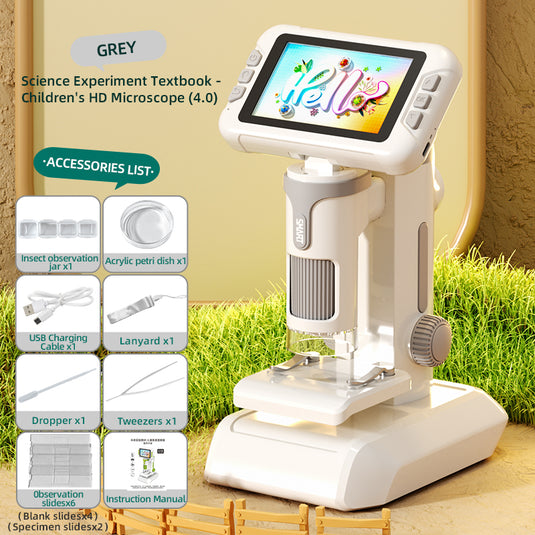 Kids Digital Microscope with 3-Mode Design, Handheld & Desktop Portable Microscope, 100-1600X Magnification, Multi-Screen Connection to Phone/TV, Photo & Video, STEM Science Kit for Kids 8-12