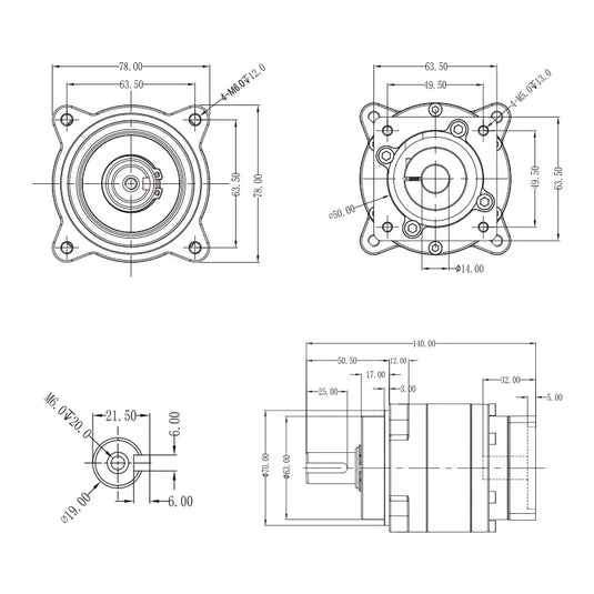PR078-010501 High-Precision Planetary Gear Reducer , High Torque for Robotics & Medical Equipment, 1 Pack（Direct Factory Sale）