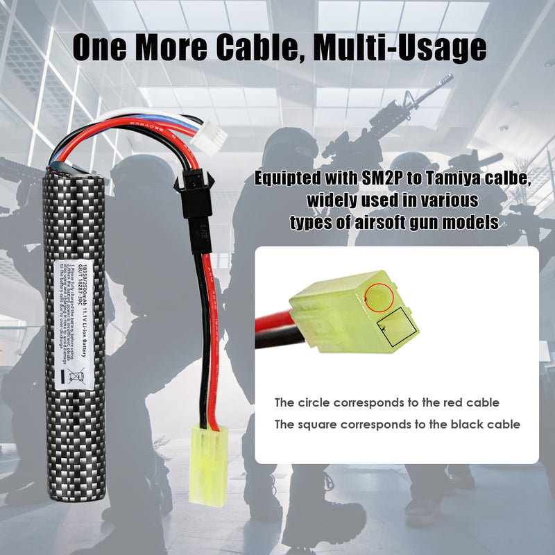 Load image into Gallery viewer, 11.1V 2500mAh High Capacity Battery Pack with 2PCS Mini Tamiya Connector to SM-2P Plug Cables and 2PCS 11.1V Battery Charger
