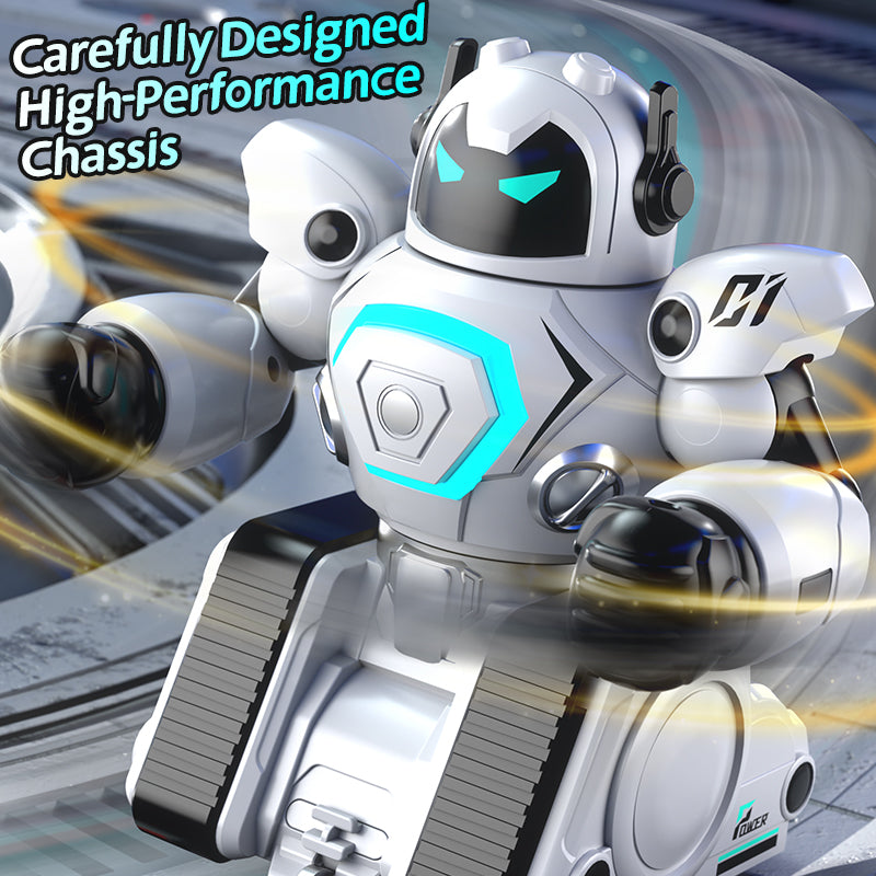 Load image into Gallery viewer, 2.4G RC Battle Robot for Kids, Whirlwind Attack Boxing Robot with Intelligent Football Mode, One-Button Demo &amp; LED Lights, Interactive Remote Control Toy with Modular Battery
