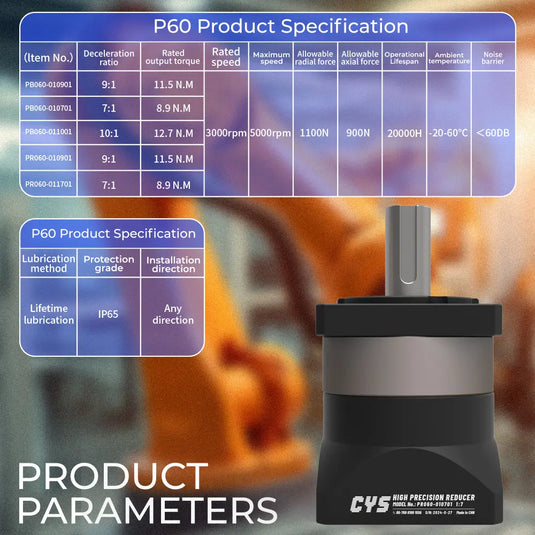 PR060-010901  High Precision Planetary Reducer Gearbox, 1 Pack（Direct Factory Sale）