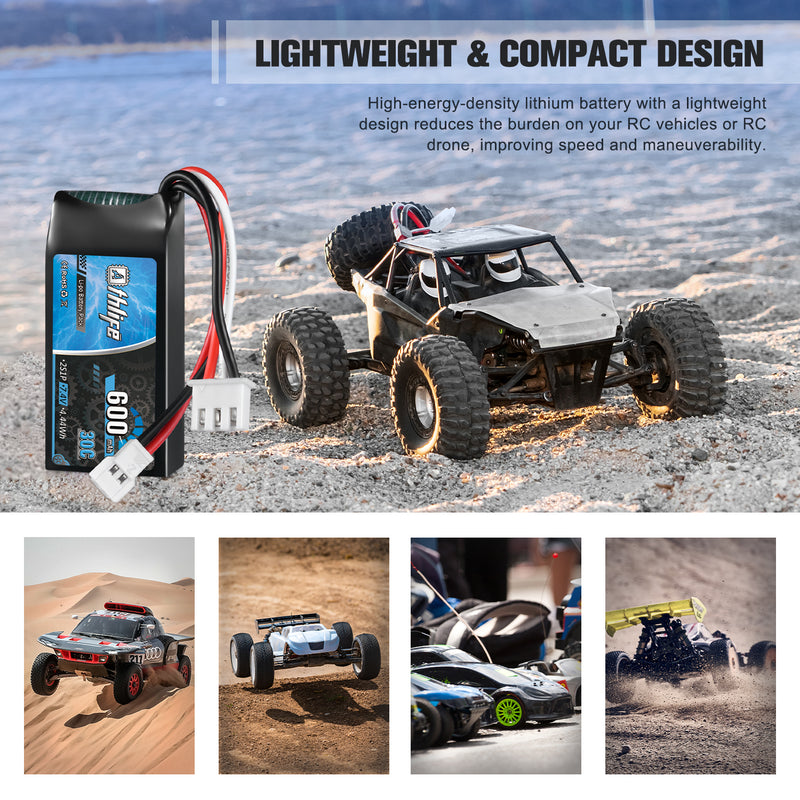 Load image into Gallery viewer, Athlife FCX24 Battery 7.4V 600mAh 30C Lipo Battery with Molex Plug
