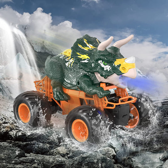 1/20 Scale Dinosaur Monster RC Car with LED Light and Sound Mist Spray Function 2303