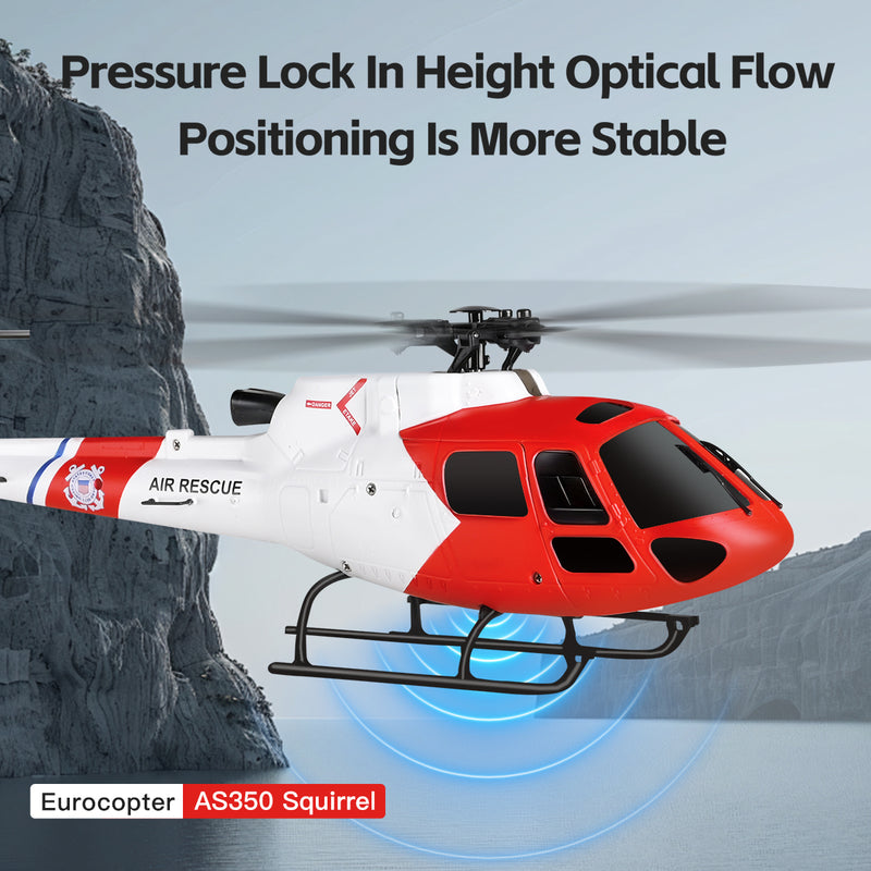 Load image into Gallery viewer, K150 AS350 Squirrel RC Helicopter 4 Channel Flybarless Aileronless Helicopter, One Key Takeoff Landing Beginner RC Helicopter
