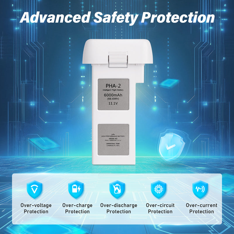 Load image into Gallery viewer, Phantom 2 Intelligent Flight Battery 11.1V 6000mAh High Capacity Replacement Battery Compatible with DJI Phantom 2 / Phantom 2 Vision /Vision + Drone, Up to 30Mins Max Flight Time
