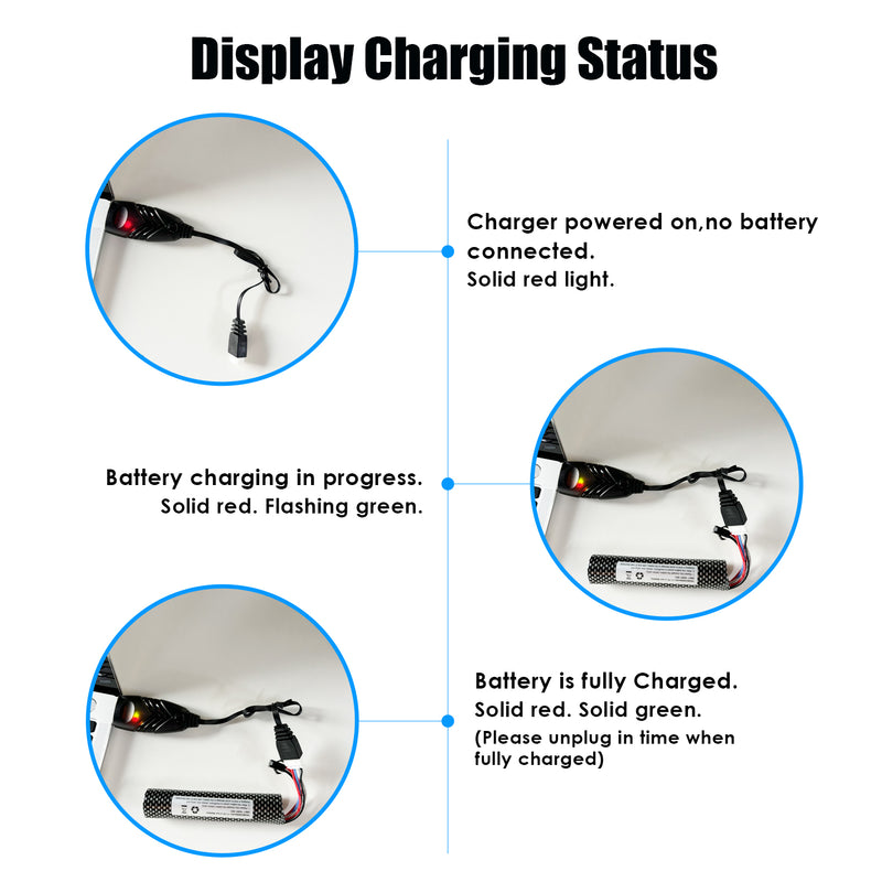 Load image into Gallery viewer, 11.1V 2500mAh High Capacity Battery Pack with 2PCS Mini Tamiya Connector to SM-2P Plug Cables and 2PCS 11.1V Battery Charger
