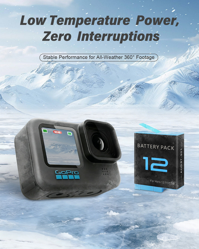 Load image into Gallery viewer, GoPro Hero 12 Battery 1800mAh 3.85V Replacement Camera Battery , Compatible with Hero 12/ Hero 11/ Hero 10/ Hero 9 Camera Accessories
