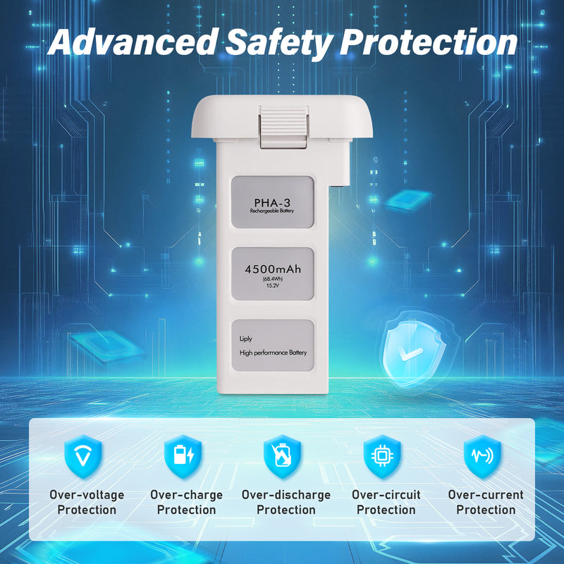 Load image into Gallery viewer, Phantom 3 Intelligent Flight Battery 15.2V 4500mAh High Capacity Replacement Battery Compatible with DJI Phantom 3 Standard/ 3 Pro/ 3 SE/ 3 4K/ 3 Advanced Drone, Up to 25Mins Max Flight Time
