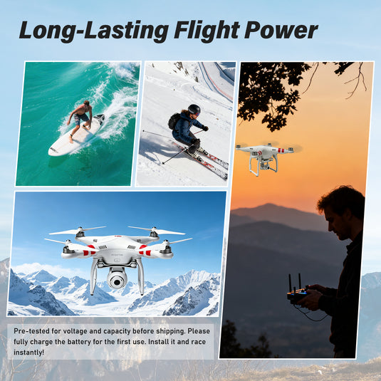 Phantom 2 Intelligent Flight Battery 11.1V 6000mAh High Capacity Replacement Battery Compatible with DJI Phantom 2 / Phantom 2 Vision /Vision + Drone, Up to 30Mins Max Flight Time