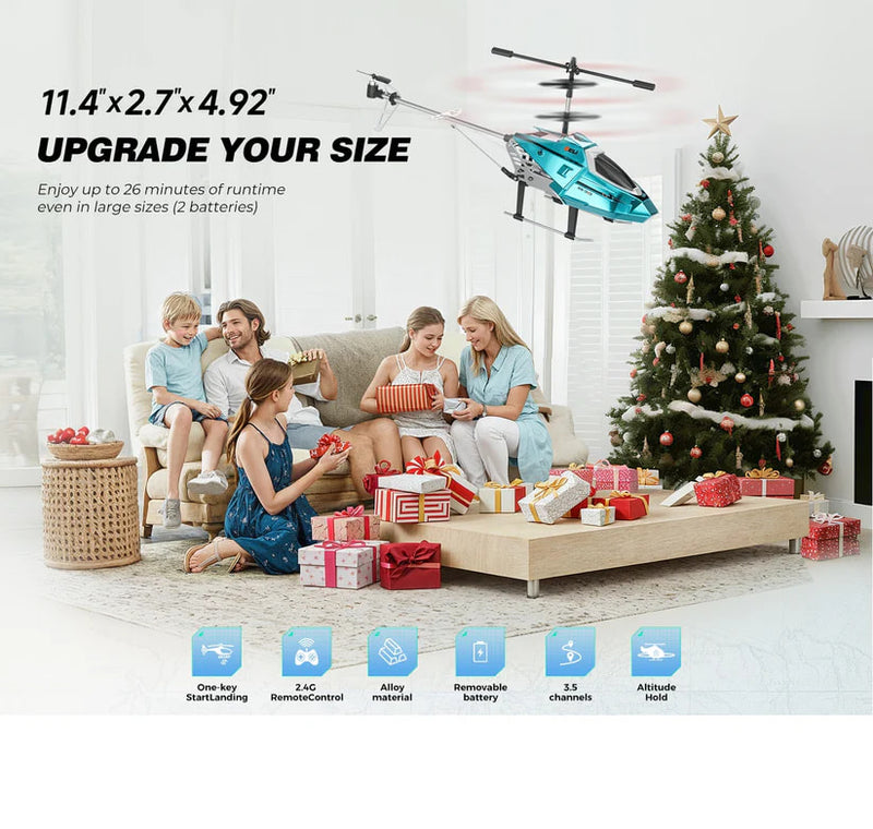 Load image into Gallery viewer, XK919X RC Helicopter, 2.4G 3.5CH Alloy Body Aircraft with Altitude Hold, 15 Mins Long Flight Time, One-Key Take-off/Landing &amp; LED Lights, Durable Indoor Toy for Kids &amp; Beginners

