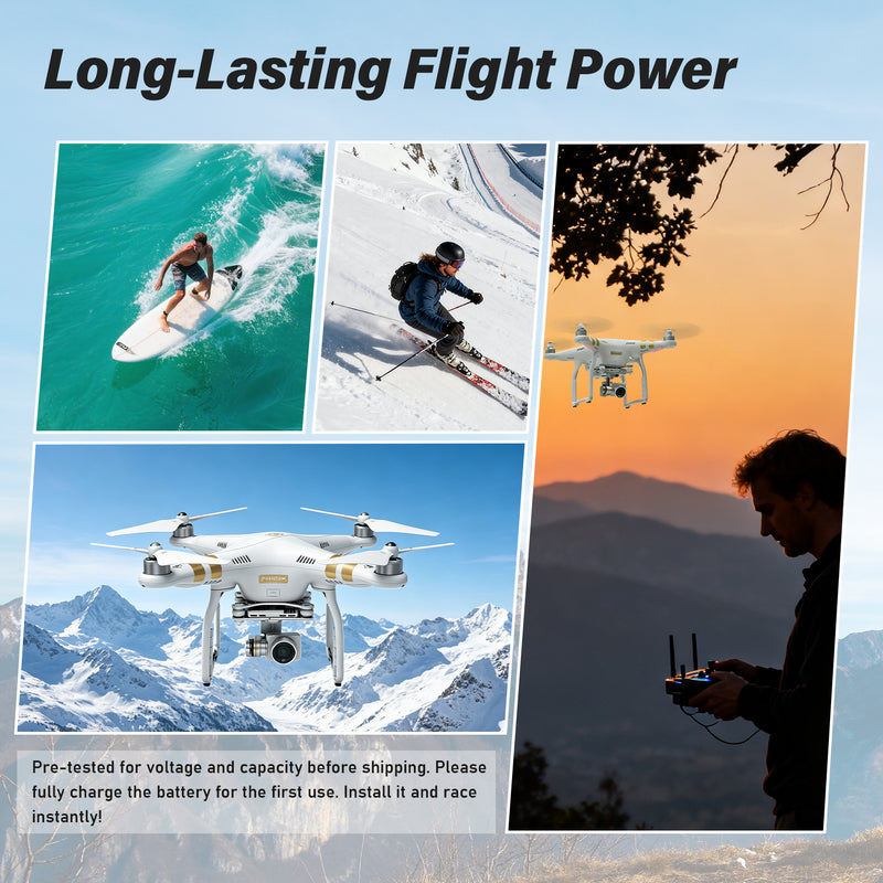 Load image into Gallery viewer, Phantom 3 Intelligent Flight Battery 15.2V 4500mAh High Capacity Replacement Battery Compatible with DJI Phantom 3 Standard/ 3 Pro/ 3 SE/ 3 4K/ 3 Advanced Drone, Up to 25Mins Max Flight Time
