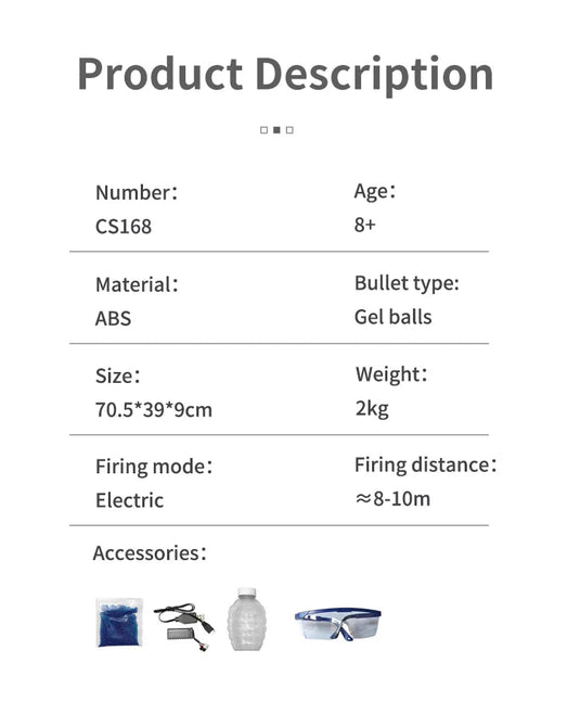 SKD Powerful Electric Automatic M4 Gel Ball Blaster Rifle Toy Gun with Eco-Friendly Splatter Ball for Outdoor Activities