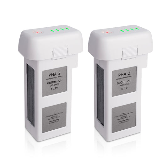 Phantom 2 Intelligent Flight Battery 11.1V 6000mAh High Capacity Replacement Battery Compatible with DJI Phantom 2 / Phantom 2 Vision /Vision + Drone, Up to 30Mins Max Flight Time