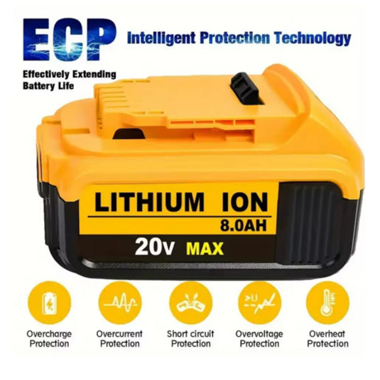 Dewalt 20V Max Replacement Battery: 5Ah-12Ah Lithium Batteries Compatible with Dewalt Battery DDCB208 DCB200 DCB206 DCB205 DCB204 DCB203 DCB180 Cordless Power Tools, 1 Pack（Yellow）