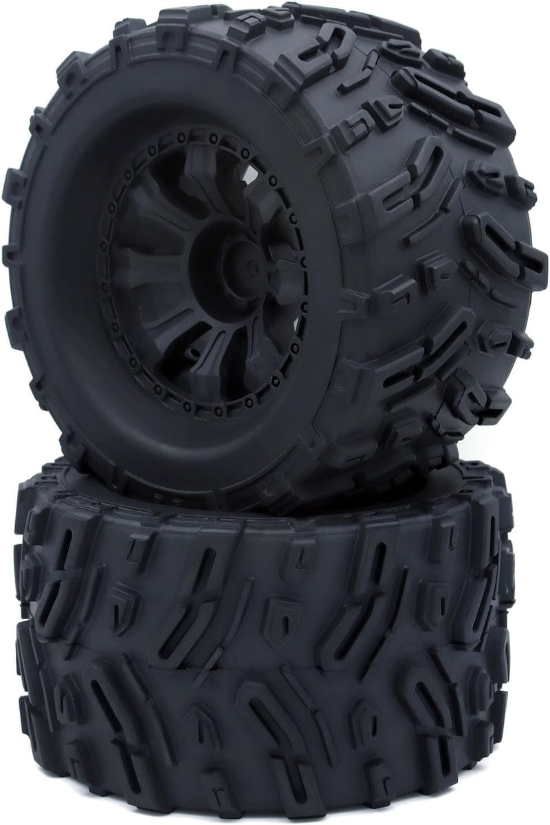 Load image into Gallery viewer, Height 4.92&quot; (125mm) RC Truck Wheels and Tires Set for 1/10 Monster Truck Wheels Tires for HPI/HSP/Savage XS TM Flux/ARRMA 1/10 Gorgon/KDM.Racing Successor/HNR H9801 Mars 2Pack
