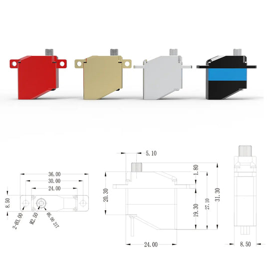 S6208 Full Metal Waterproof Low-Profile Digital RC Servo for Airplanes Radio System ，1 Pack（Direct Factory Sale）