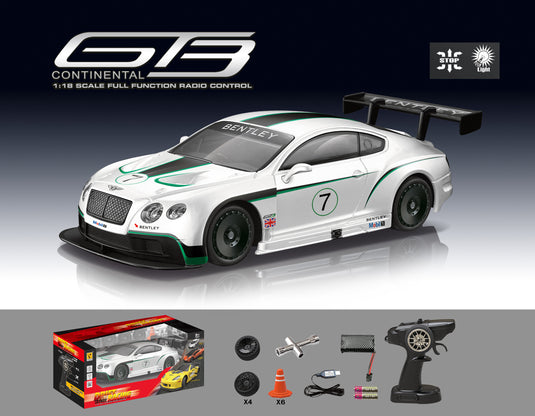 GTB Continental 1:18 RC Car–Authentic Design, RC260S-2805-38E Brushed motor，2.4GHz Remote,Remote with LED Lights
