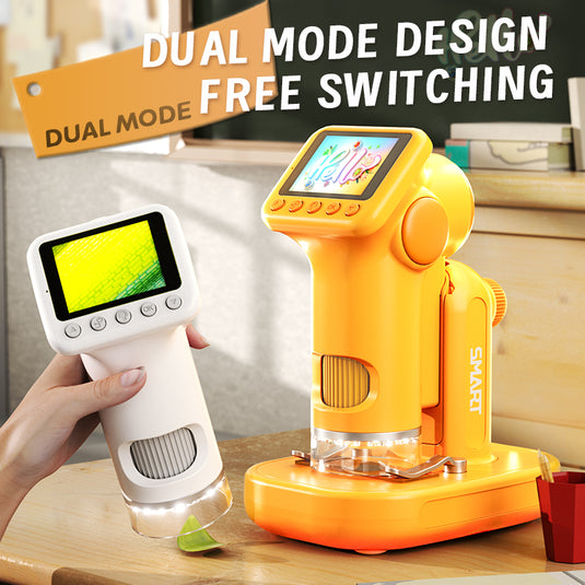 JJRC Children’s HD Digital Microscope - Dual Mode Handheld & Desktop Science Experiment Kit, 1080P Photo/Video, Adjustable Focus & Zoom, Educational STEM Toy for Boys & Girls