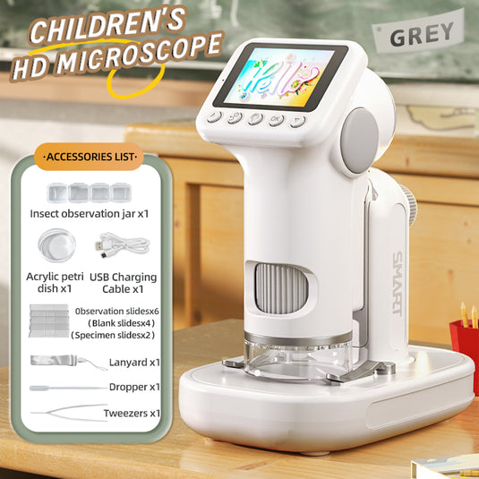 JJRC Children’s HD Digital Microscope - Dual Mode Handheld & Desktop Science Experiment Kit, 1080P Photo/Video, Adjustable Focus & Zoom, Educational STEM Toy for Boys & Girls