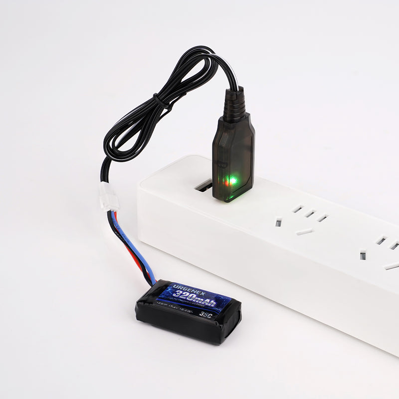 Load image into Gallery viewer, USB Battery Charger for URGENEX 7.4V Lipo Battery 2S 35C 320mAh Rechargeable Lipo Battery with PH2.0 3PIN Plug
