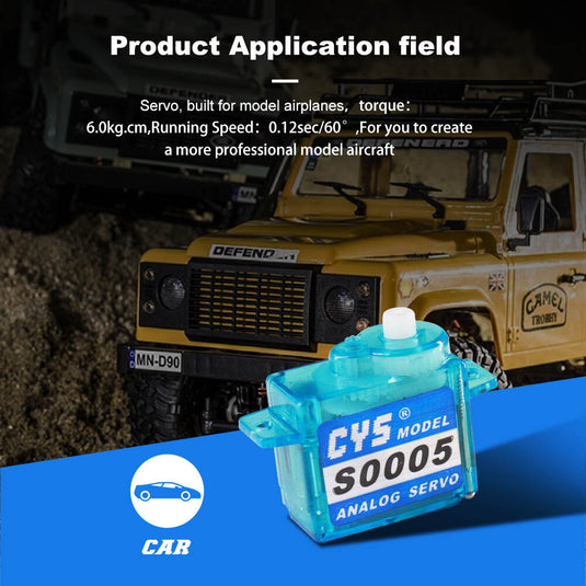 S0005 Mini & Micro Servo with Coreless Motor and Durable Plastic Case for Hight Performance，1 Pack（Direct Factory Sale）