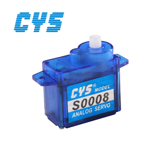 S0008 Mini & Micro Servo for Model Airplanes with High Stall Torque and Smooth, Toothless Design , 1 Pack（Direct Factory Sale）