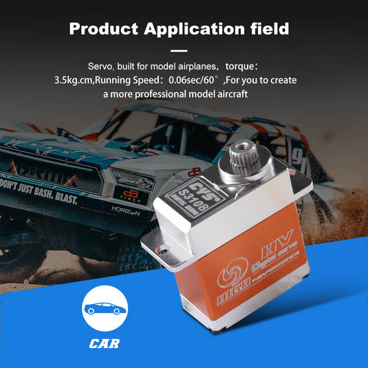 S3108 450 Helicopter Servo with 4µs Dead Band, Compact 23x12x28.5mm & 180mm Connector Wire,1 Pack（Direct Factory Sale）