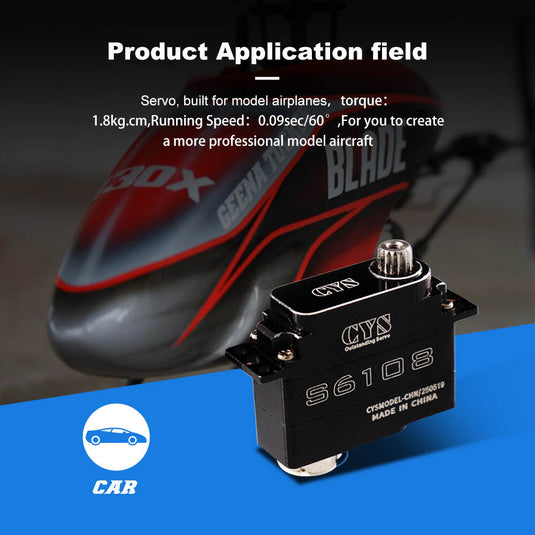 S6108 High-Performance Digital Servo with Metal Gear & Plastic Case for Compact Applications, 1 Pack（Direct Factory Sale）