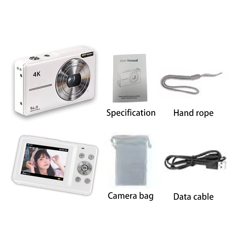 Load image into Gallery viewer, 4K digital camera, 64MP, 18x optical zoom, Vlog camera, excellent for beginner photographers, portable travel camera kit,  making it an ideal photography gift.
