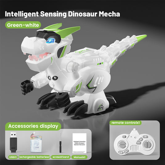 Smart RC Dinosaur Robot for Kids - Intelligent Sensing Mecha T-Rex with Gesture Control, Touch Interaction, Voice Recording, Interactive STEM Toy Gift for Boys & Girls