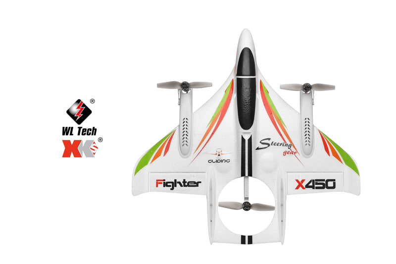 Load image into Gallery viewer, XK X450 VTOL RC Airplane, 2.4G 6CH Remote Control Aircraft，Multirotor flight with 3D/6G Mode, Brushless Motor Vertical Take-Off and Landing Stunt RC Airplane
