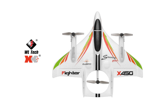 XK X450 VTOL RC Airplane, 2.4G 6CH Remote Control Aircraft，Multirotor flight with 3D/6G Mode, Brushless Motor Vertical Take-Off and Landing Stunt RC Airplane