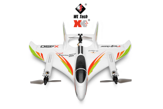 XK X450 VTOL RC Airplane, 2.4G 6CH Remote Control Aircraft，Multirotor flight with 3D/6G Mode, Brushless Motor Vertical Take-Off and Landing Stunt RC Airplane